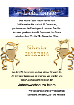 Silvester 2015 - Krone Gommiswald