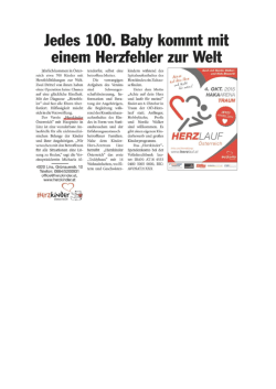Jedes 100. Baby kommt mit einem Herzfehler zu Welt Hallo