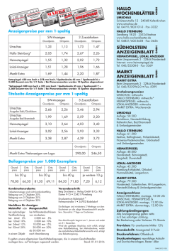 hallo wochenbl&auml;tter S&uuml;dholStein anzeigenblatt Markt anzeigenblatt