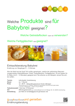 Welche Produkte sind für Babybrei geeignet?