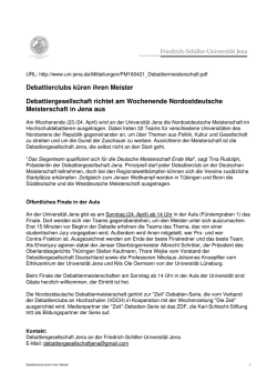 Debattierclubs küren ihren Meister Debattiergesellschaft richtet am