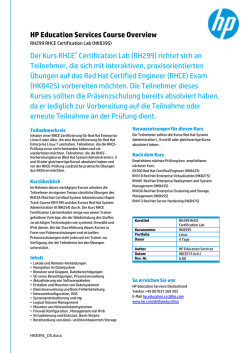 HP Education Services Course Overview Der Kurs RHCE