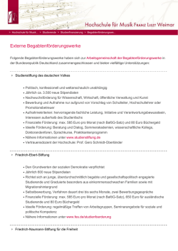 Externe Begabtenförderungswerke - Hochschule für Musik FRANZ