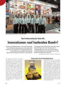 Innovationen &laquo;auf laufenden Band&raquo;!