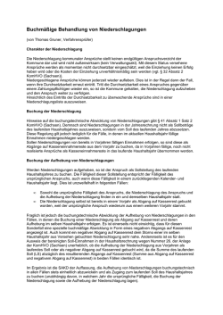 Buchmäßige Behandlung von Niederschlagungen