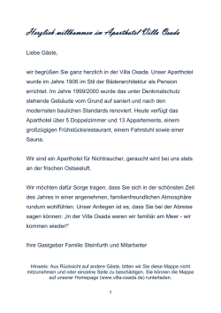 Herzlich willkommen - Aparthotel Villa Osada