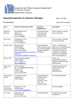 Hypnotherapeuten im Umkreis T&uuml;bingen