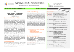 Hypnosystemische Kommunikation - Universit&auml;tsklinikum T&uuml;bingen