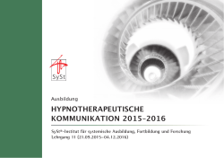 hypnotherapeutische kommunikation 2015–2016