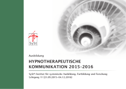 hypnotherapeutische kommunikation 2015&ndash;2016