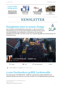 13:2015 Newsletter - Stadtmarketing Luckenwalde