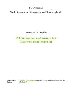 Rekombination und CMB