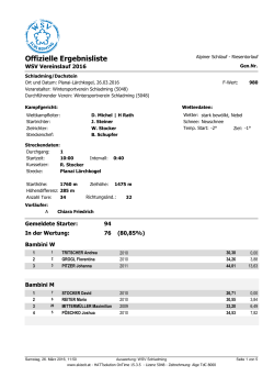 Offizielle Ergebnisliste - Wintersportverein Schladming