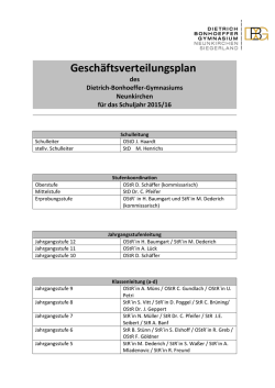 Geschäftsverteilungsplan