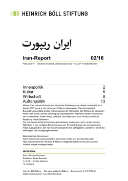 Iran-Report 02/16 - Heinrich-B&ouml;ll