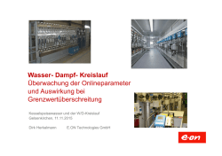 Wasser- Dampf- Kreislauf &Uuml;berwachung der Onlineparameter und