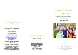 I want my dream - Fachakademie f&uuml;r Heilp&auml;dagogik