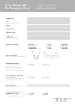 Patient Matched TMJ Design Input Form TMJ