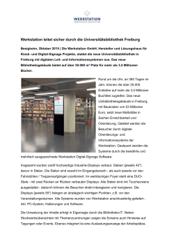 Werkstation leitet sicher durch die Universitätsbibliothek Freiburg