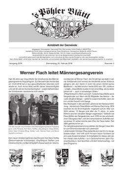 Werner Flach leitet Männergesangverein