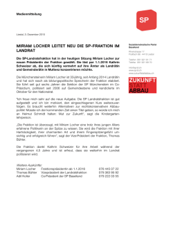 MIRIAM LOCHER LEITET NEU DIE SP