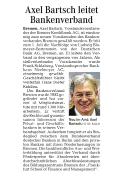 Axel Bartsch leitet Bankenverband