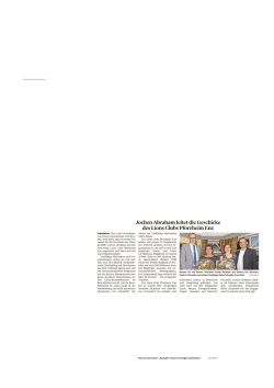 Jochen Abraham leitet die Geschicke des Lions Clubs Pforzheim Enz