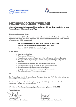 Einladung Schattenwirtschaft - Kreishandwerkerschaft Westfalen-Süd