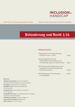 Behinderung und Recht 1/2016