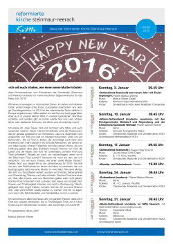 Kirchliche Mitteilungen im Januar 2016 - Kirche Steinmaur