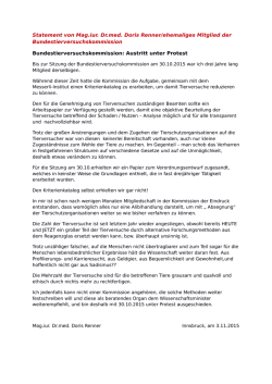 Statement von Mag.iur. Dr.med. Doris Renner/ehemaliges Mitglied