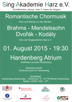 Romantische Chormusik Brahms - Mendelssohn