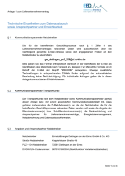 EED LRV Anlage 1 Kommunikationsdaten