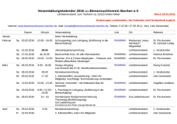 Jahreskalender 2016 - Bienenzuchtverein Bechen