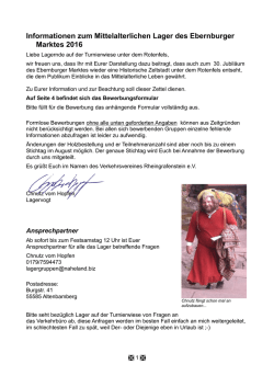 Informationen zum Mittelalterlichen Lager des Ebernburger Marktes