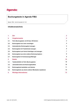Buchungstexte in Agenda FIBU
