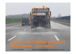 Feucht- und Fl&uuml;ssigstreuung im Winterdienst &ndash; quo vadis?