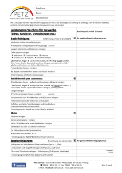 Leistungsverzeichnis für Büro, Verwaltungen, Kanzleien