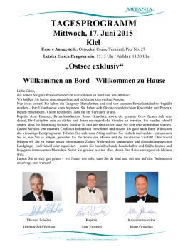 Programm Einschiffung