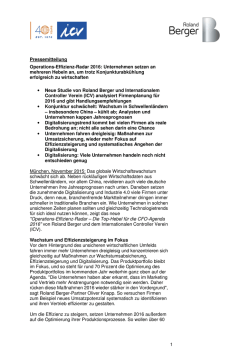 1 Pressemitteilung Operations-Effizienz