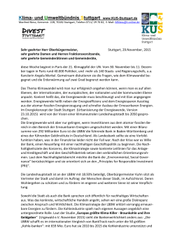 Brief vom Klima- und Umweltbündnis Stuttgart - LUBW