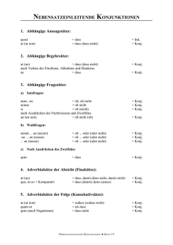 nebensatzeinleitende konjunktionen - von breu