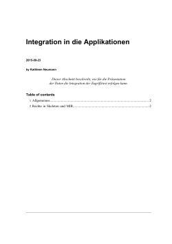 Integration in die Applikationen