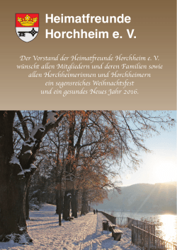 Jahresrückblick 2015 - Heimatfreunde Horchheim