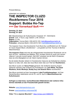 THE INSPECTOR CLUZO Rockfarmers-Tour 2016