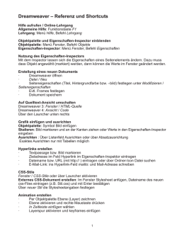 Dreamweaver &ndash; Referenz und Shortcuts