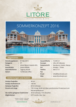 Fact Sheet Fact Sheet - Litore Resort Hotel & SPA