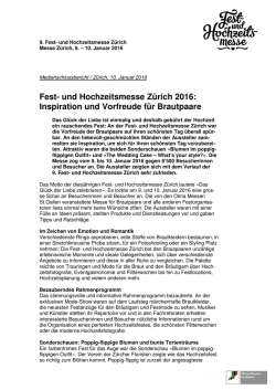Fest- und Hochzeitsmesse Z&uuml;rich 2016: Inspiration und Vorfreude