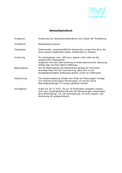 Reisestipendium - Paul-Martini
