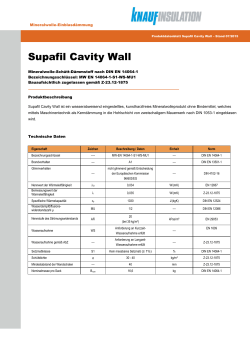 Supafil Cavity Wall - Knauf Insulation Supafil